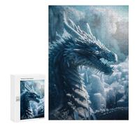 300 PCS Jigsaw Puzzles for Teenagerss Blue Ice Dragon Jigsaw for Adults Hands-on Game Difficult Hard Unique Birthday And Gifts 300 PCS