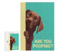 300 PCS Jigsaw Puzzles for Teenagerss Brown Labrador Pooping Adult Jigsaw Puzzle Family Games Improve Memory Help The Brain Exercise 300 PCS