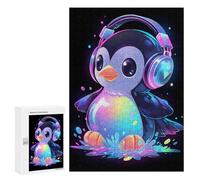 300 PCS Jigsaw Puzzles for Teenagerss Bubbly Penguin Music Jigsaw for Adults Hands-on Game Difficult Hard Unique Birthday And Gifts 300 PCS