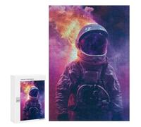 300 PCS Jigsaw Puzzles for Teenagerss Burning Astronaut in Space Adult Jigsaw Toy Wall Decor Precision Cutting Unique Birthday And Gifts 300 PCS