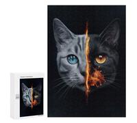 300 PCS Jigsaw Puzzles for Teenagerss Cat Fire Adult Jigsaw Toy Wall Decor Precision Cutting Unique Birthday And Gifts 300 PCS