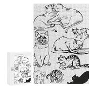 300 PCS Jigsaw Puzzles for Teenagerss Cat Lovers in Minimalist Puzzles for Adults Brain Teaser Game Analysis And Logic Christmas Birthday Gifts 300 PCS