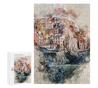 300 PCS Jigsaw Puzzles for Teenagerss Cinque Terre in Manarola Jigsaw for Adults Hands-on Game Difficult Hard Unique Birthday And Gifts 300 PCS