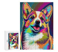 300 PCS Jigsaw Puzzles for Teenagerss Colorful Corgi Portrait Puzzle for Adults Relaxing Games Improve Memory Fun Activities at Home 300 PCS