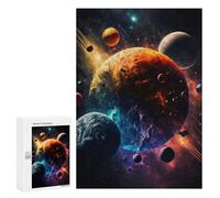 300 PCS Jigsaw Puzzles for Teenagerss Colorful Planets in Space Jigsaws for Adults Relax Games Wall Decoration Help The Brain Exercise 300 PCS