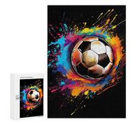300 PCS Jigsaw Puzzles for Teenagerss Colorful Soccer Ball Art Jigsaw Puzzle Toy Wall Decor Difficult Hard Unique Birthday And Xmas Gifts 300 PCS