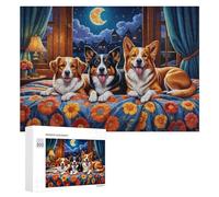 300 PCS Jigsaw Puzzles for Teenagerss Cozy Night with Dogs Jigsaw Puzzle Toy Wall Decor Difficult Hard Unique Birthday And Xmas Gifts 300 PCS