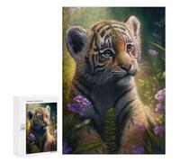 300 PCS Jigsaw Puzzles for Teenagerss Cute Baby Tiger Puzzle For Teenagerss Difficult Challenge Educational Challenge Family Fun & Game Night 300 PCS