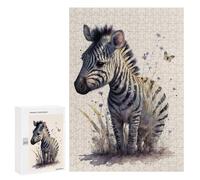 300 PCS Jigsaw Puzzles for Teenagerss Cute Baby Zebra Painting Adult Puzzles Hands-on Game Hand Speed Race Fun at Home Activities, 300 PCS