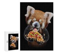 300 PCS Jigsaw Puzzles for Teenagerss Cute Red Panda Love Pizza Puzzles for Adults Brain Teaser Game Analysis And Logic Christmas Birthday Gifts 300 PCS