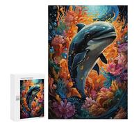 300 PCS Jigsaw Puzzles for Teenagerss Dolphin Underwater Paradise Jigsaw Puzzle Toy Wall Decor Difficult Hard Unique Birthday And Xmas Gifts 300 PCS
