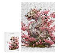 300 PCS Jigsaw Puzzles for Teenagerss Dragon Pink Japan Jigsaw for Adults Hands-on Game Difficult Hard Unique Birthday And Gifts 300 PCS