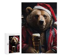 300 PCS Jigsaw Puzzles for Teenagerss Drinking Beer Santa Bear Adult Jigsaw Toy Wall Decor Precision Cutting Unique Birthday And Gifts 300 PCS