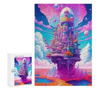 300 PCS Jigsaw Puzzles for Teenagerss Fantasy Floating Cityscape Jigsaws for Adults Relax Games Wall Decoration Help The Brain Exercise 300 PCS