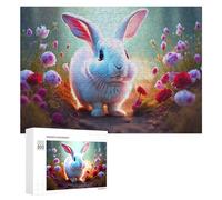 300 PCS Jigsaw Puzzles for Teenagerss Floral Fantasy Bunny Jigsaw Puzzle Toy Wall Decor Difficult Hard Unique Birthday And Xmas Gifts 300 PCS