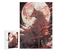 300 PCS Jigsaw Puzzles for Teenagerss Full Moon Sakura Kitsune Jigsaw for Adults Hands-on Game Difficult Hard Unique Birthday And Gifts 300 PCS