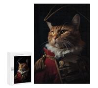 300 PCS Jigsaw Puzzles for Teenagerss Funny Napoleon Emperor Cat Puzzles for Adults Brain Teaser Game Analysis And Logic Christmas Birthday Gifts 300 PCS