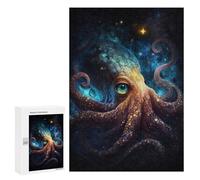 300 PCS Jigsaw Puzzles for Teenagerss Galactic Octopus Art Print-5 Puzzle For Teenagerss Difficult Challenge Educational Challenge Family Fun & Game Night 300 PCS