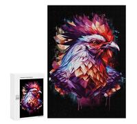 300 PCS Jigsaw Puzzles for Teenagerss Geometric Chicken Rooster Teenagers Puzzles Brain Teaser Game Enhance Memory Christmas Birthday Gifts 300 PCS