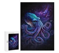 300 PCS Jigsaw Puzzles for Teenagerss Glowing Octopus Art Print Puzzle For Teenagerss Difficult Challenge Educational Challenge Family Fun & Game Night 300 PCS