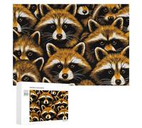 300 PCS Jigsaw Puzzles for Teenagerss Golden Raccoon Collage Jigsaw Puzzle Toy Wall Decor Difficult Hard Unique Birthday And Xmas Gifts 300 PCS
