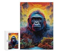 300 PCS Jigsaw Puzzles for Teenagerss Gorilla in A Lush, Fantasy Forest Jigsaw Puzzle Toy Wall Decor Difficult Hard Unique Birthday And Xmas Gifts 300 PCS