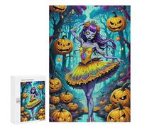 300 PCS Jigsaw Puzzles for Teenagerss Halloween Ballerina in Enchanted Forest Jigsaw Puzzle Toy Wall Decor Difficult Hard Unique Birthday And Xmas Gifts 300 PCS
