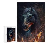 300 PCS Jigsaw Puzzles for Teenagerss Horse Fire Puzzle For Teenagerss Difficult Challenge Educational Challenge Family Fun & Game Night 300 PCS