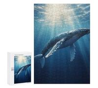 300 PCS Jigsaw Puzzles for Teenagerss Humpback Whale Underwater Adult Jigsaw Puzzle Family Games Improve Memory Help The Brain Exercise 300 PCS
