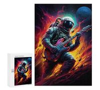 300 PCS Jigsaw Puzzles for Teenagerss Jigsaw Astronaut Guitarist in Space Jigsaw Hands-on Game Improve Memory for Birthday, Chrismas 300 PCS