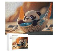 300 PCS Jigsaw Puzzles for Teenagerss Jigsaw Beach Relaxation Panda Hammock Jigsaw Hands-on Game Improve Memory for Birthday, Chrismas 300 PCS