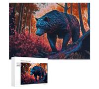 300 PCS Jigsaw Puzzles for Teenagerss Jigsaw Black Bear Paintings Puzzles for Adults Brain Teaser Game But Fun And Humorous Help The Brain Exercise 300 PCS