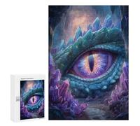 300 PCS Jigsaw Puzzles for Teenagerss Jigsaw Blue Dragon Eye with Crystals Puzzles for Adults Brain Teaser Game But Fun And Humorous Help The Brain Exercise 300 PCS