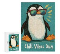 300 PCS Jigsaw Puzzles for Teenagerss Jigsaw Chill Penguin with Sunglasses Illustration Jigsaws for Adults Family Games For Family Fun Deal As Gifts for The Whole Family 300 PCS