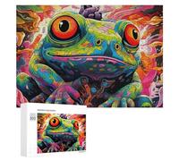300 PCS Jigsaw Puzzles for Teenagerss Jigsaw Colorful Abstract Frog Artwork Puzzle for Adults Relax Games Improve Memory for Birthday, Chrismas 300 PCS