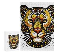 300 PCS Jigsaw Puzzles for Teenagerss Jigsaw Colorful Dot Art Tiger Head Jigsaws for Adults Family Games For Family Fun Deal As Gifts for The Whole Family 300 PCS