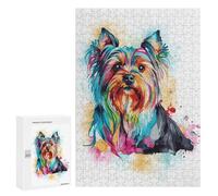 300 PCS Jigsaw Puzzles for Teenagerss Jigsaw Colorful Yorkshire Terrier Puzzles for Adults Brain Teaser Game But Fun And Humorous Help The Brain Exercise 300 PCS
