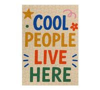 300 PCS Jigsaw Puzzles for Teenagerss Jigsaw Cool People Live Here Typography Art Puzzles for Adults Relax Games Birthday Present Unique Birthday And Gifts 300 PCS