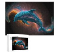 300 PCS Jigsaw Puzzles for Teenagerss Jigsaw Cosmic Dolphin Artwork-1 Jigsaw Hands-on Game Improve Memory for Birthday, Chrismas 300 PCS