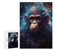 300 PCS Jigsaw Puzzles for Teenagerss Jigsaw Cosmic Starry Monkey Adult Jigsaw Puzzle Hands-on Game Hand Speed Race for Birthday, Chrismas 300 PCS