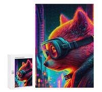 300 PCS Jigsaw Puzzles for Teenagerss Jigsaw Cyberfox Goggles Adult Jigsaw Brain Teaser Game Hand Speed Race Stress Reduction Gifts 300 PCS