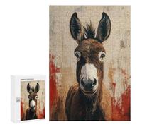 300 PCS Jigsaw Puzzles for Teenagerss Jigsaw Donkey Portrait with Abstract Background Jigsaws for Adults Family Games For Family Fun Deal As Gifts for The Whole Family 300 PCS