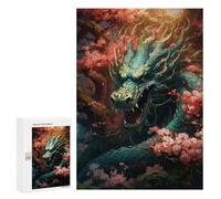 300 PCS Jigsaw Puzzles for Teenagerss Jigsaw Dragon Amidst Cherry Blossoms -5 Adult Jigsaw Brain Teaser Game Hand Speed Race Stress Reduction Gifts 300 PCS