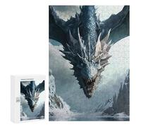 300 PCS Jigsaw Puzzles for Teenagerss Jigsaw Dragon Over Snowy Peaks Adult Jigsaw Brain Teaser Game Hand Speed Race Stress Reduction Gifts 300 PCS