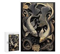 300 PCS Jigsaw Puzzles for Teenagerss Jigsaw Dual Noble Koi Fish Puzzles for Adults Brain Teaser Game But Fun And Humorous Help The Brain Exercise 300 PCS