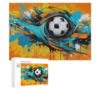 300 PCS Jigsaw Puzzles for Teenagerss Jigsaw Dynamic Soccer Ball Artwork Jigsaw Hands-on Game Improve Memory for Birthday, Chrismas 300 PCS