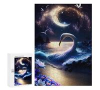 300 PCS Jigsaw Puzzles for Teenagerss Jigsaw Enchanted Swan by Moonlight Puzzle for Adults Relax Games Improve Memory for Birthday, Chrismas 300 PCS