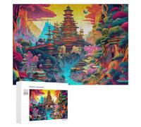 300 PCS Jigsaw Puzzles for Teenagerss Jigsaw Fantasy Asian Landscape with Pagodas Jigsaw Hands-on Game Improve Memory for Birthday, Chrismas 300 PCS
