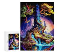 300 PCS Jigsaw Puzzles for Teenagerss Jigsaw Fantasy World with Tree Castle Adult Jigsaw Brain Teaser Game Hand Speed Race Stress Reduction Gifts 300 PCS