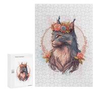 300 PCS Jigsaw Puzzles for Teenagerss Jigsaw Floral Maine Coon Cat Art Puzzles for Adults Brain Teaser Game But Fun And Humorous Help The Brain Exercise 300 PCS